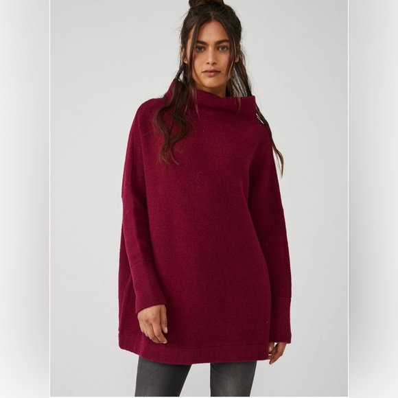 Free People “Ottoman Slouchy Tunic” (“Pomegranate Wine”) - Picture 1 of 5